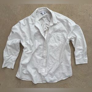 Boyfriend Fit Classic White Button Down Shirt